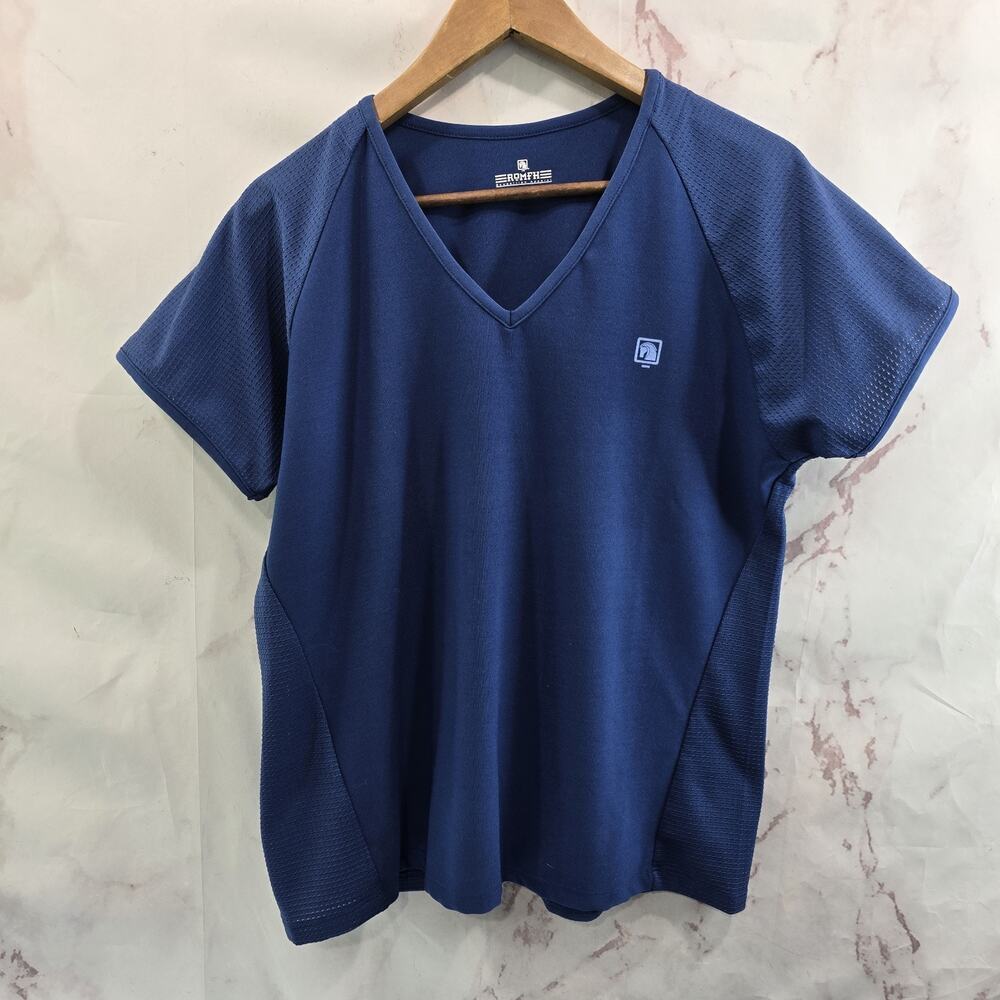 ROMFH Shirt XL 1214 SZ 4 Blue Dri Lite Active Equestrian Horse Riding